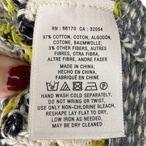 Anthropologie Cream and Yellow Patterned Cardigan - Picture 7 of 7